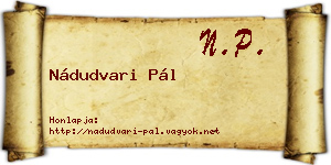 Nádudvari Pál névjegykártya